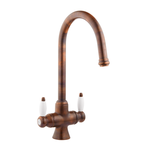 Victorain Kitchen Tap - Porcelain Levers Chrome / Porcelain