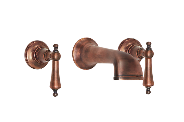 Heritage Basin Three Hole Set with Concealed Spout - Metal Levers